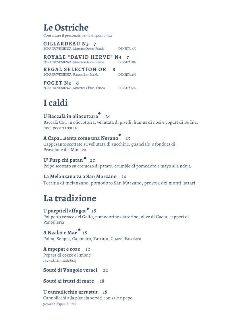 Menu di Crudo Salerno 