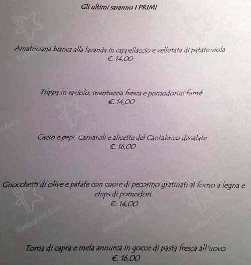 Menu di cucinAtipica osteria creativa 