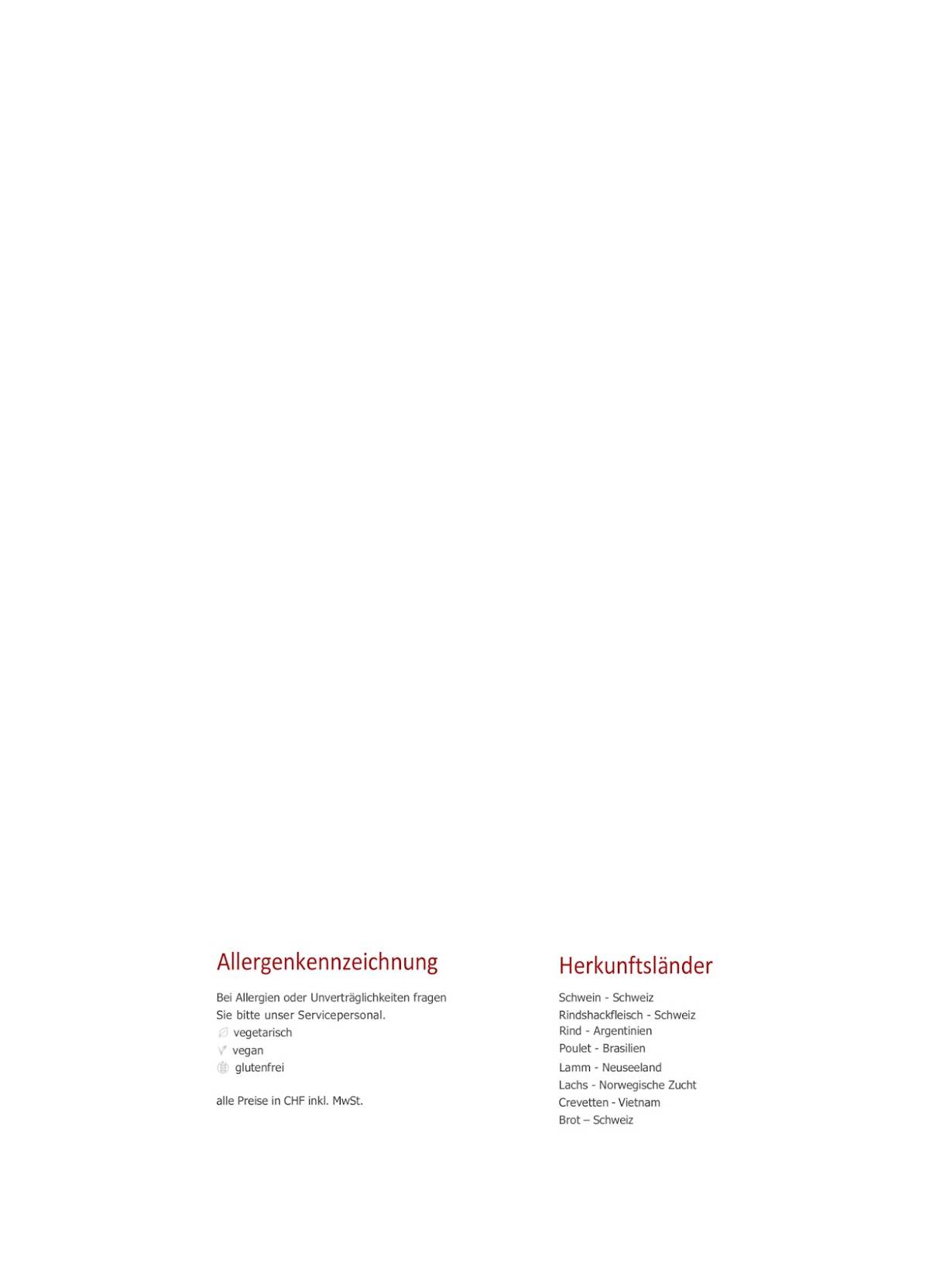 Menu di Cucina Niederdorf 