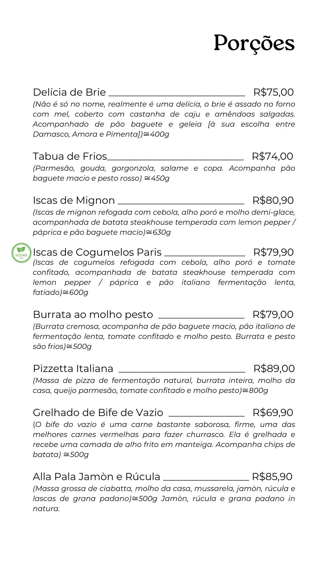 Barvinho Restô.Bar cardápio