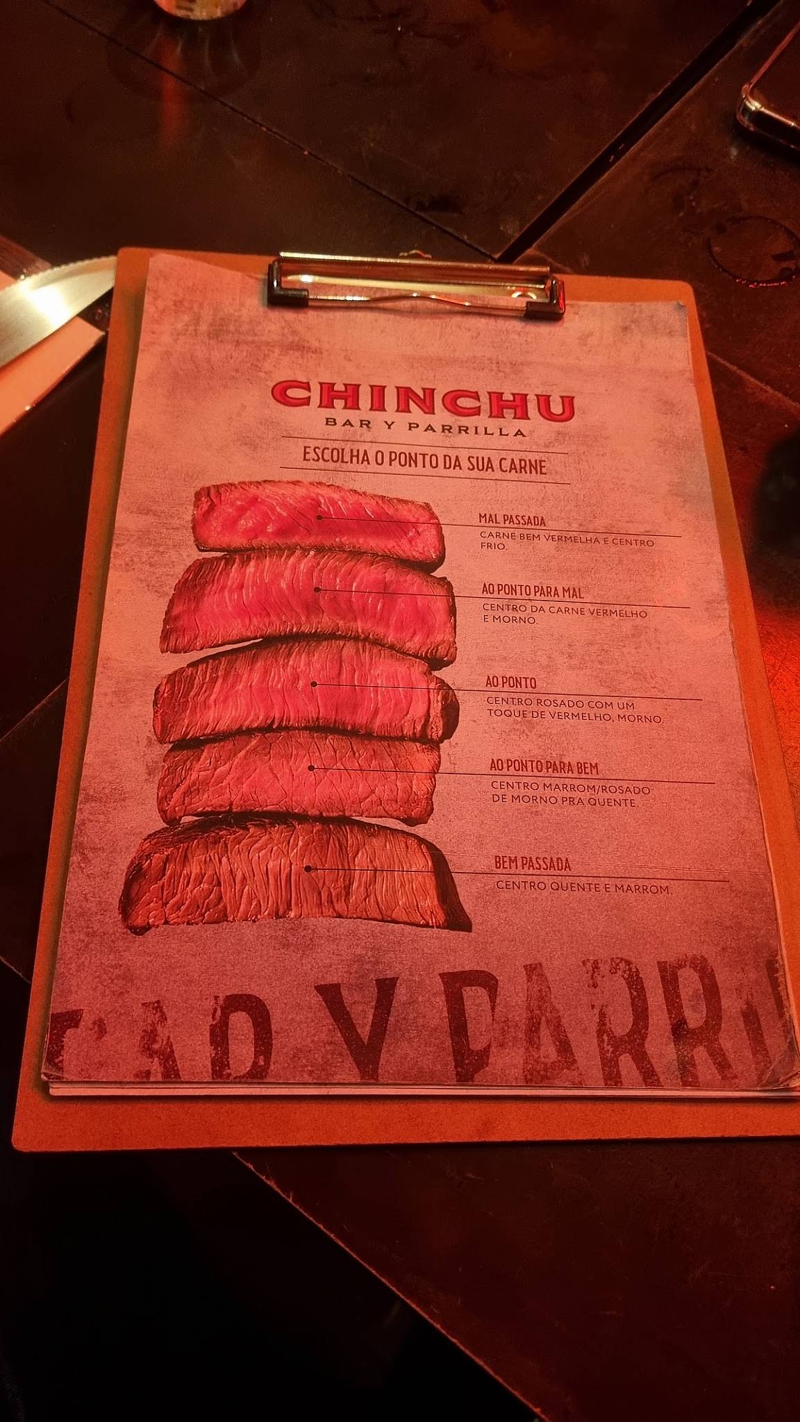 Chinchu - Bar e Parrilla cardápio