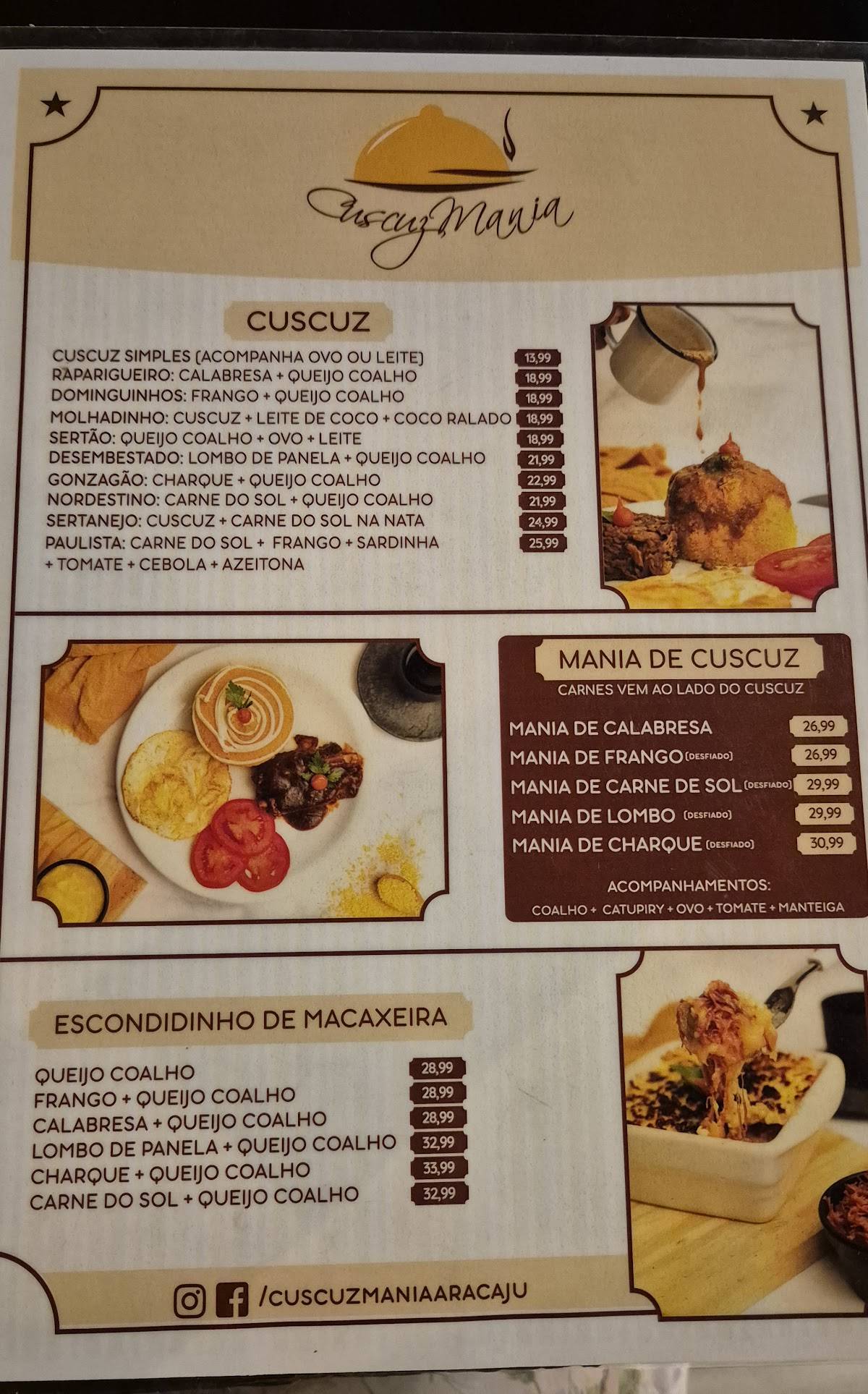 Cuscuz Mania cardápio