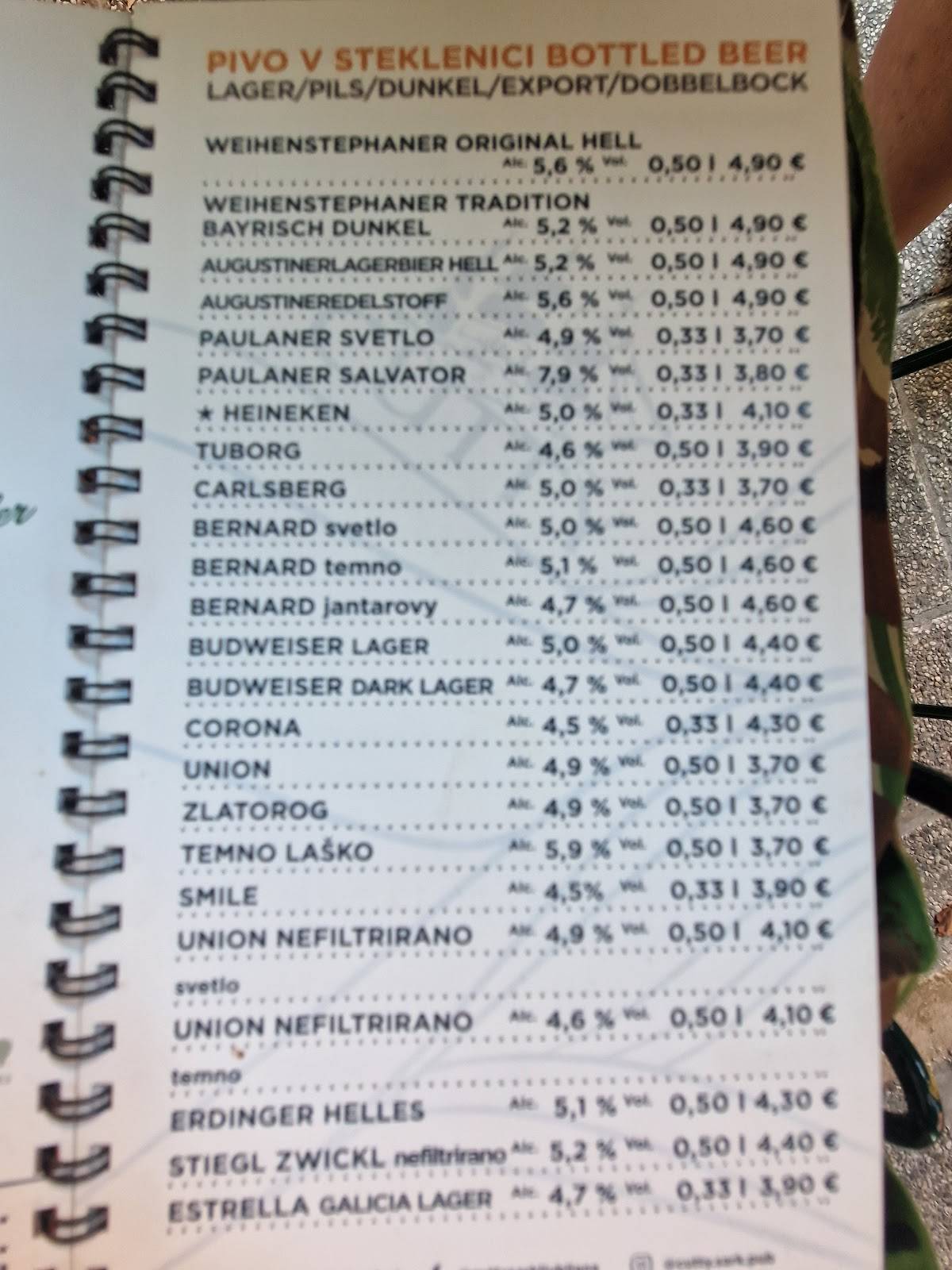 Menu di Cutty Sark Pub 