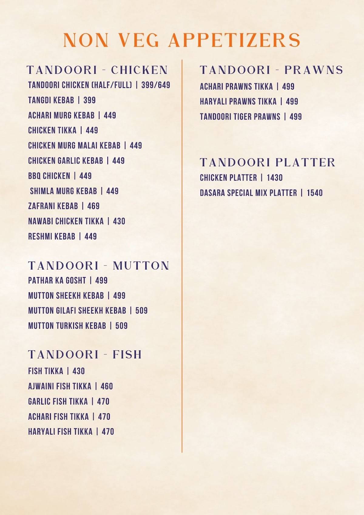 DASARA menu
