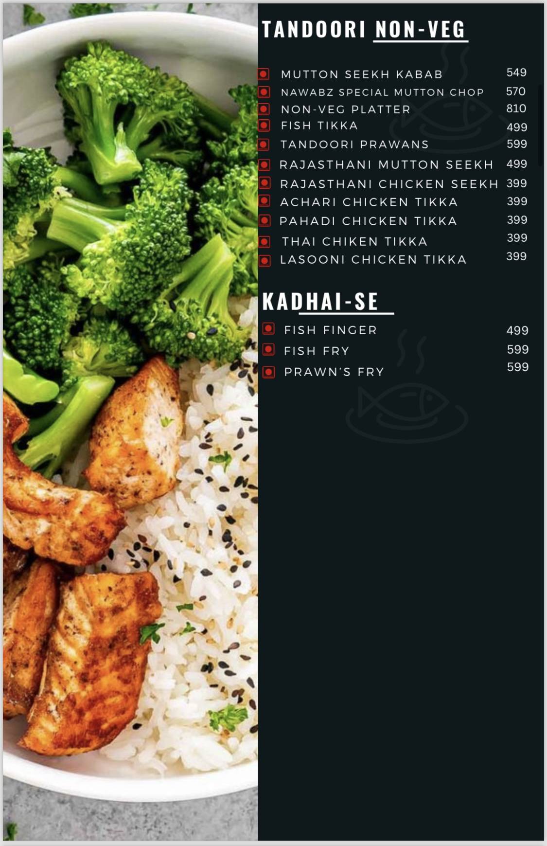 DERA RESTAURANT menu