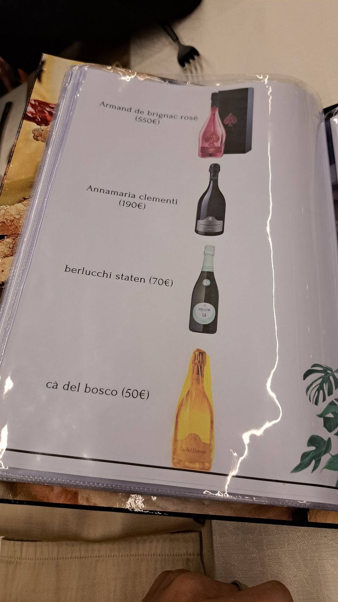 Menu de Da Ciro