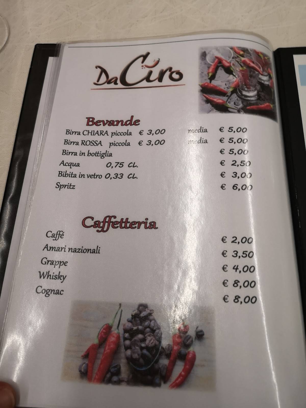 Menu di Da Ciro 