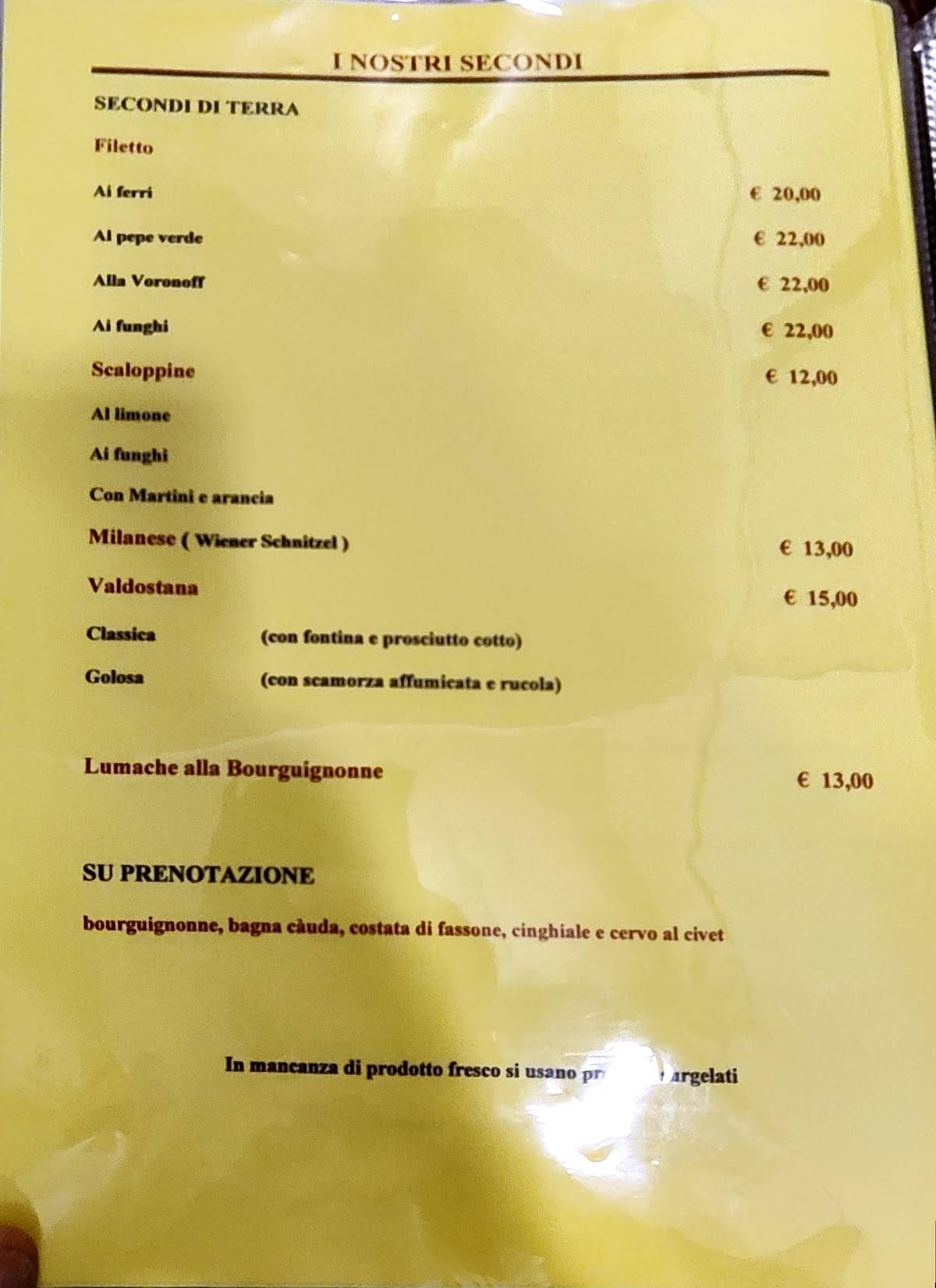 Menu di Trattoria - Pizzeria Da Jacopo 