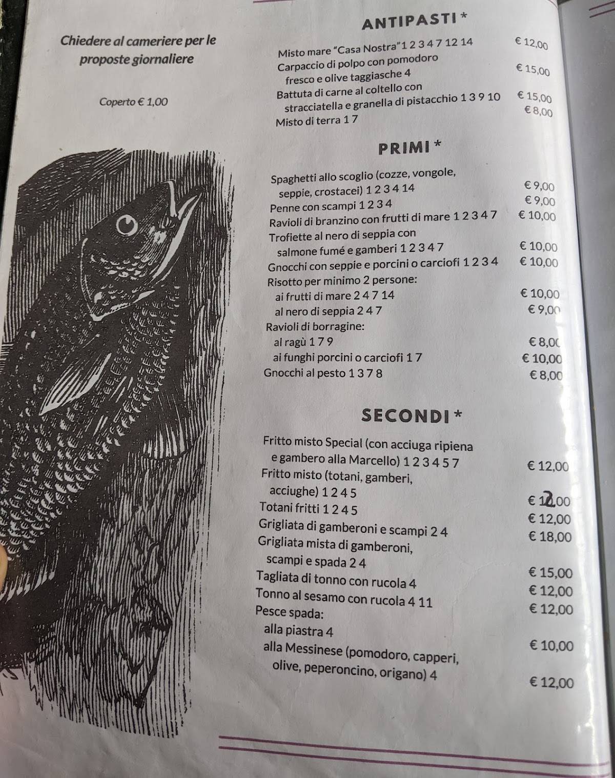 Menu Da Da Marcello Ristorante, Genova, Piazza Marassi