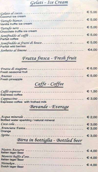 Menu di Osteria da Mario 