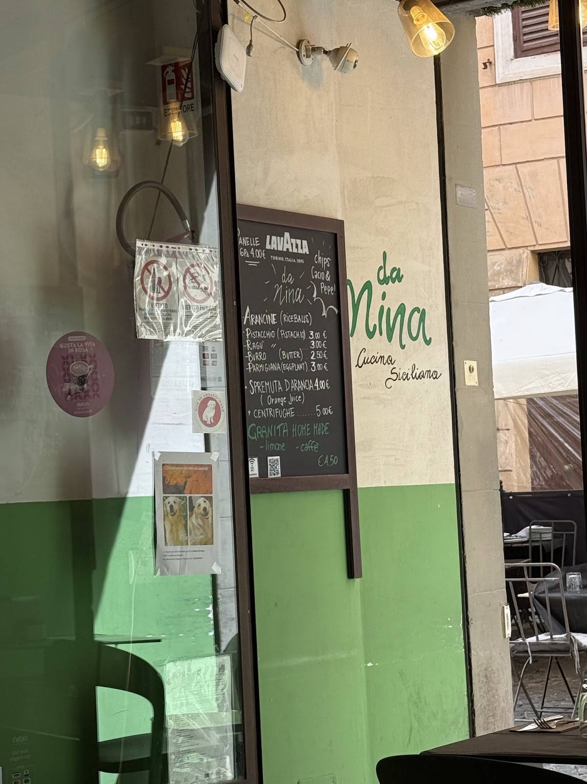 Menu di Da Nina  a   Trastevere 