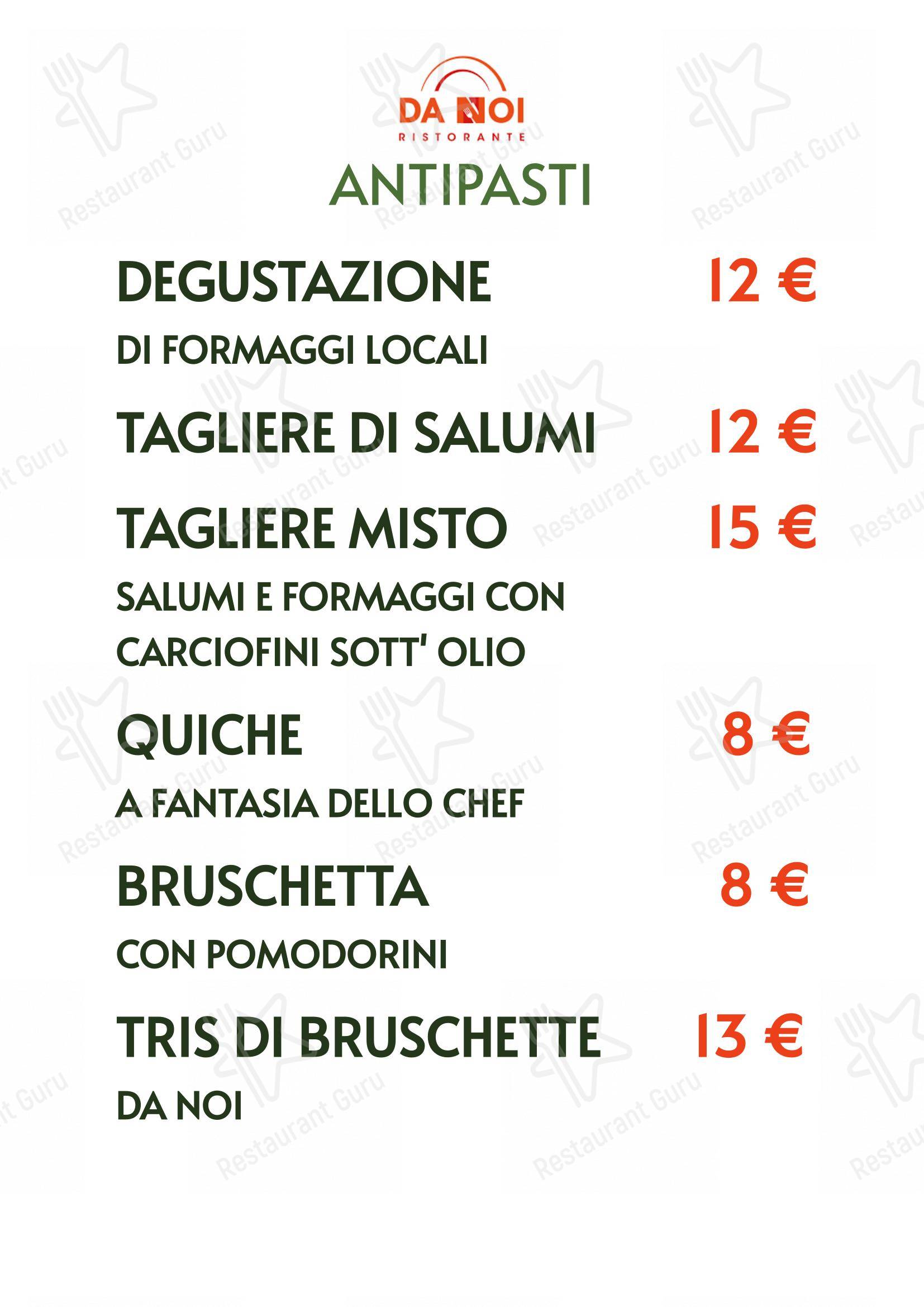 Menu di Da Noi - Menu