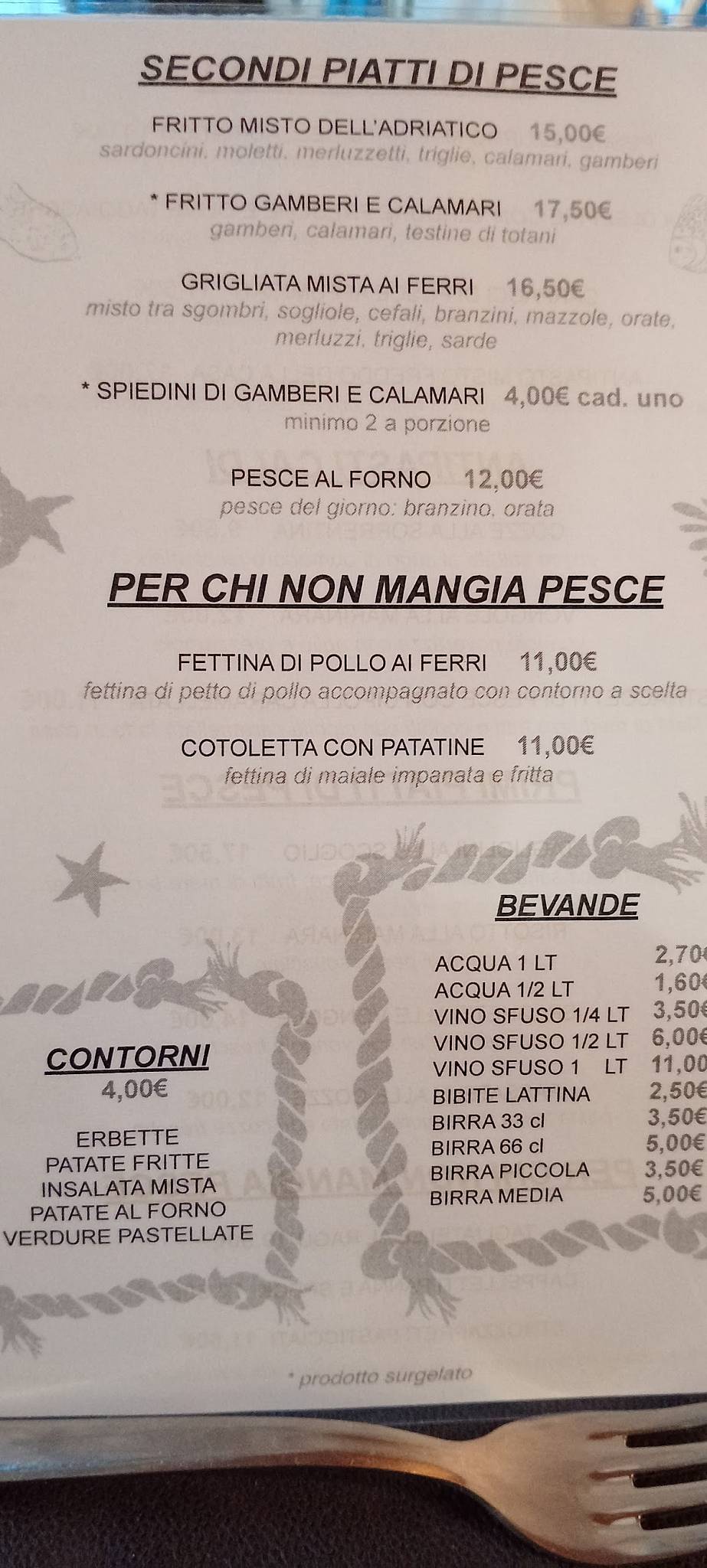 Menu di Ristorante da Quei Ragazzi 