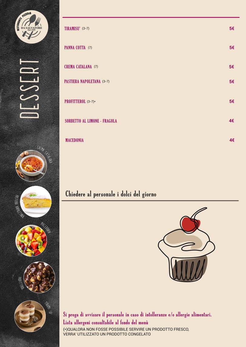 Menu di Da Salvatore 