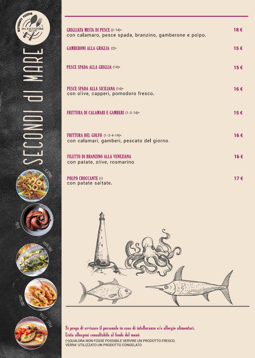 Menu di Da Salvatore 