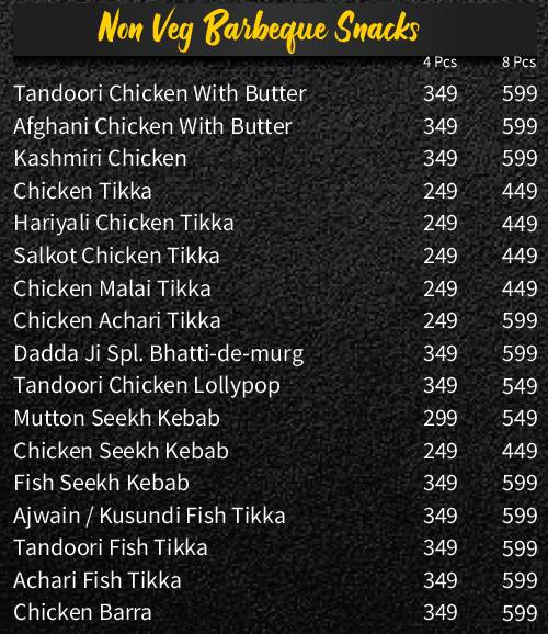 Dadda Ji Ki Rasoi menu