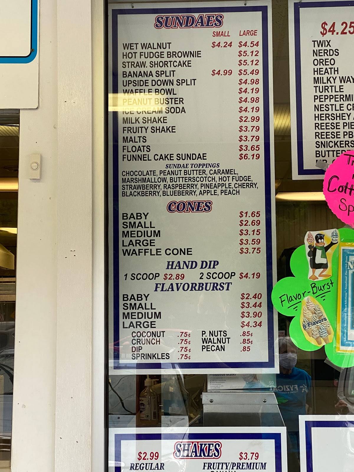 Menu at Dairy Creme Corner restaurant, Fairmont