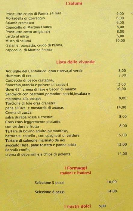 Menu di Dal vinattiere 