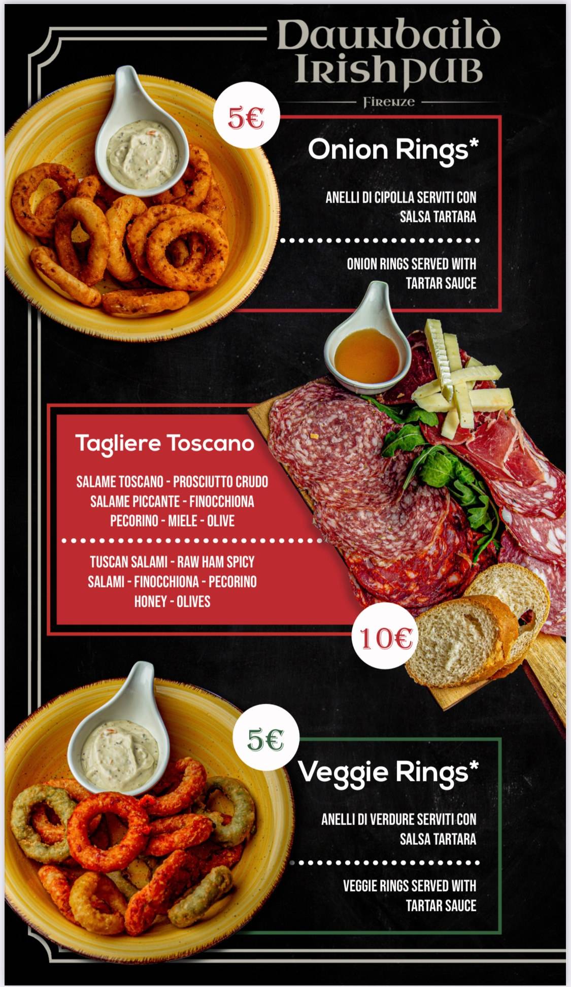 Menu di Daunbailo' Irish Pub 