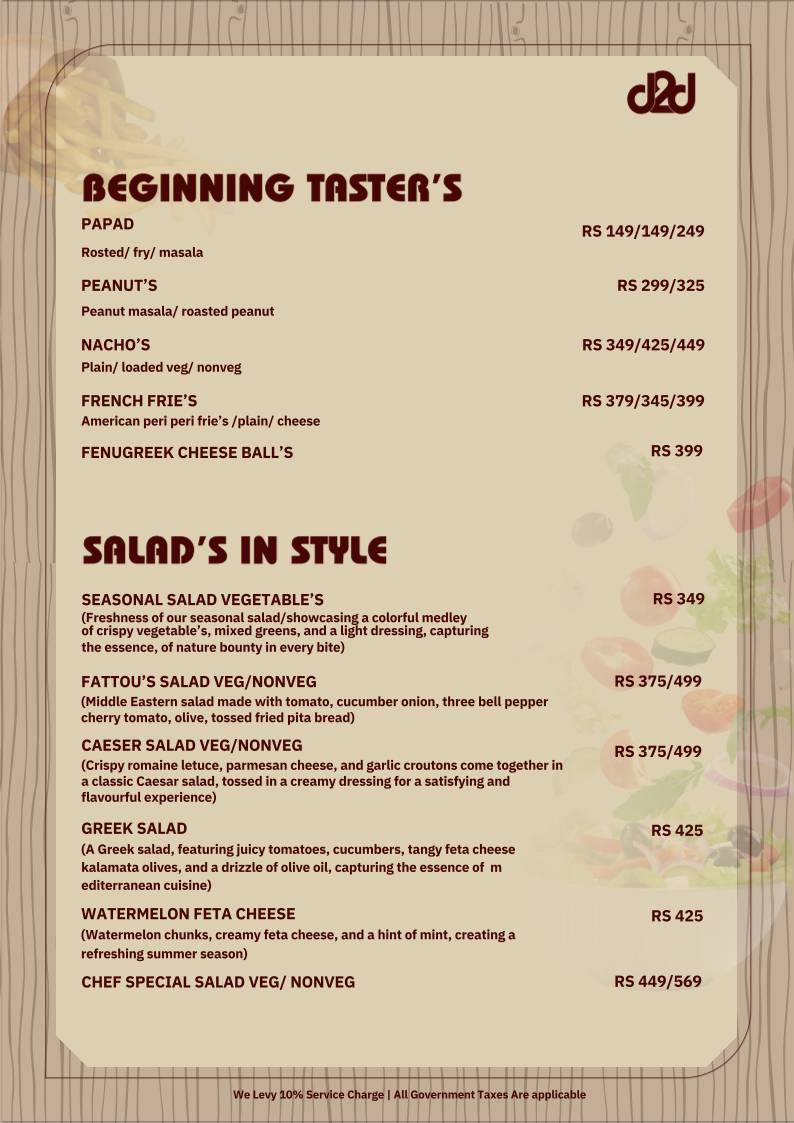 Dawn2DuskCafe menu