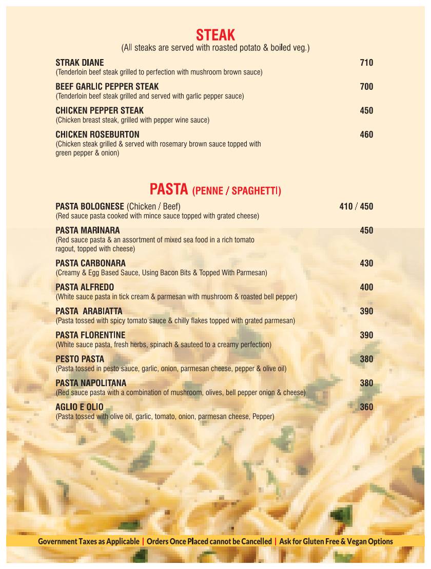 De Baga Deck Restaurant & Bar menu