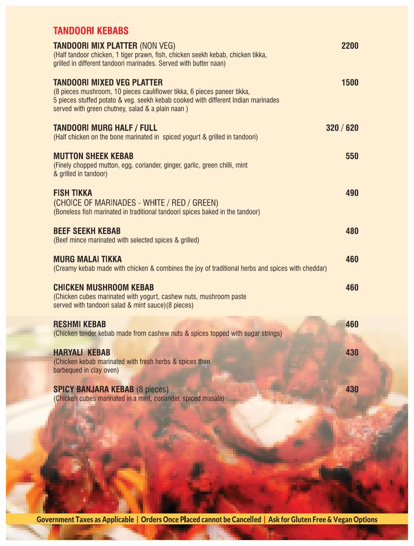 De Baga Deck Restaurant & Bar menu