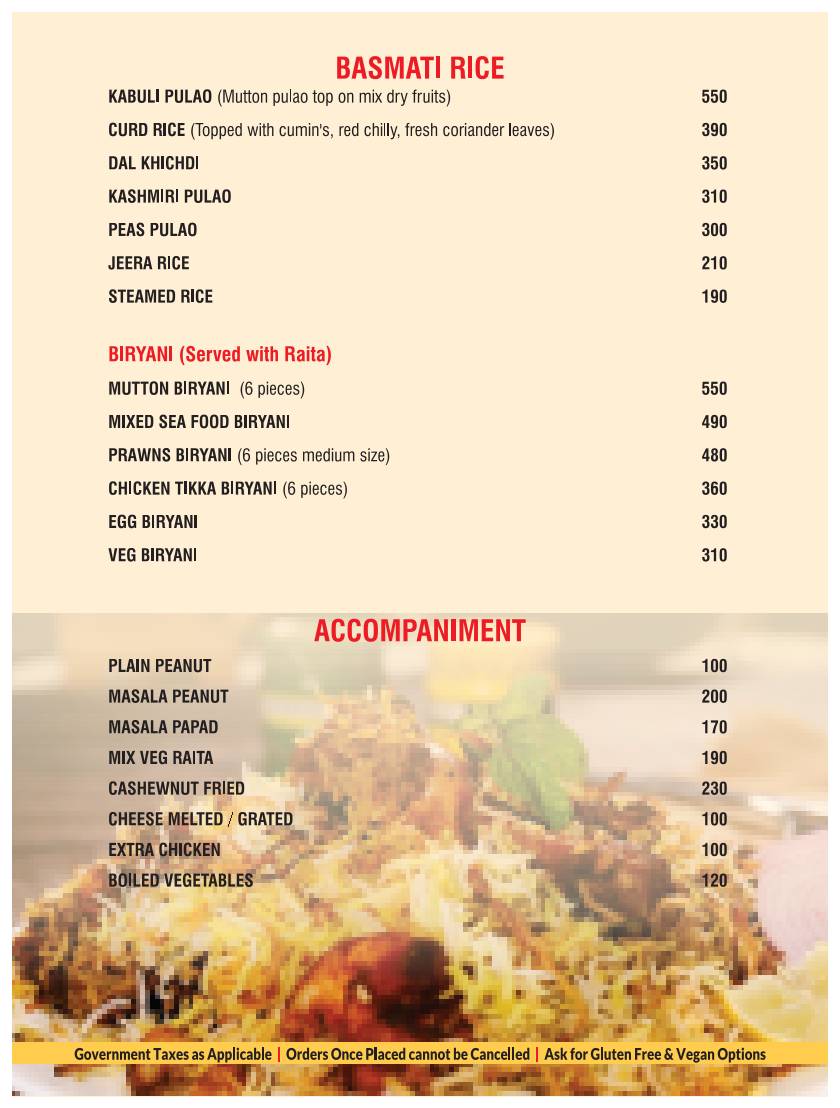 De Baga Deck Restaurant & Bar menu