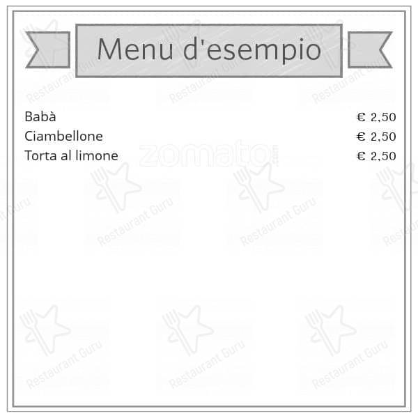 Menu di Panificio e Pasticceria De Quintili 