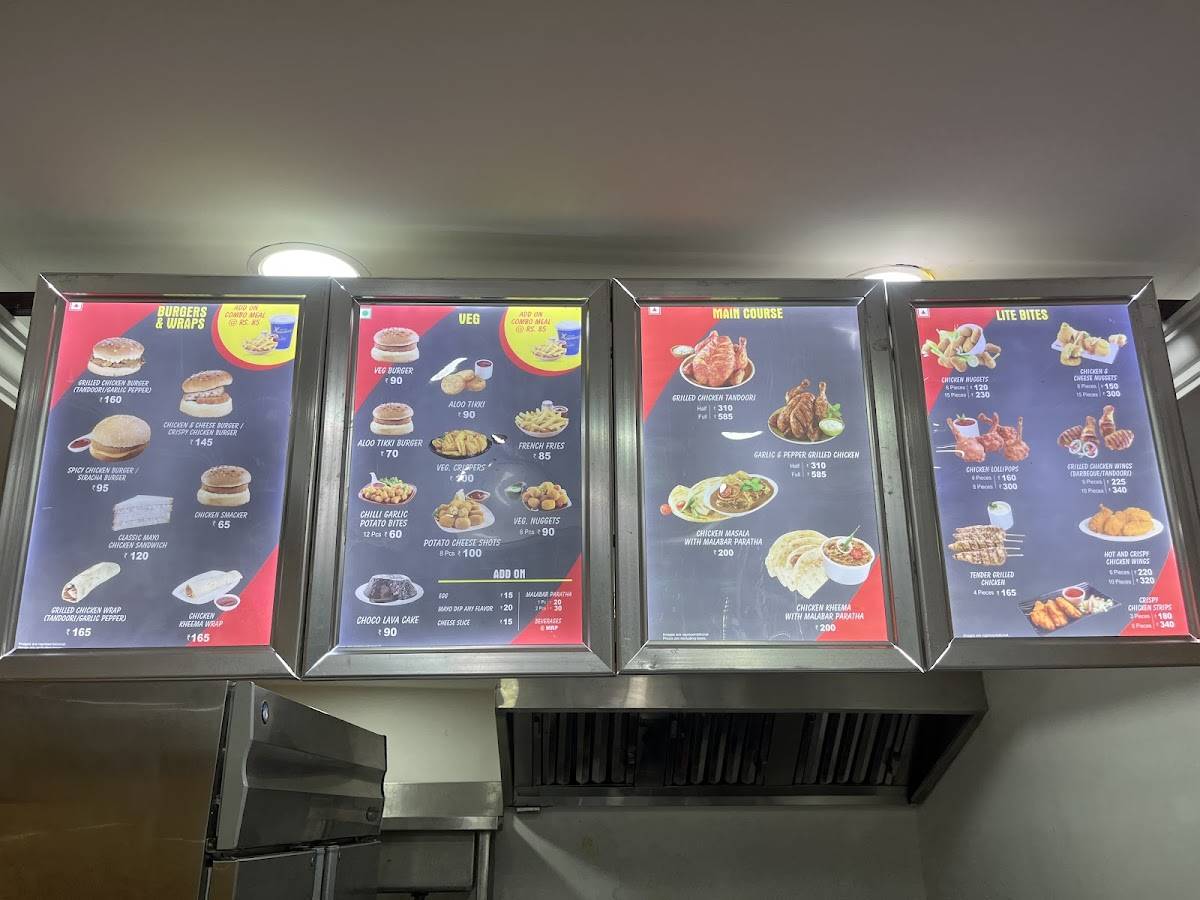 Venky's Chicken Xperience menu