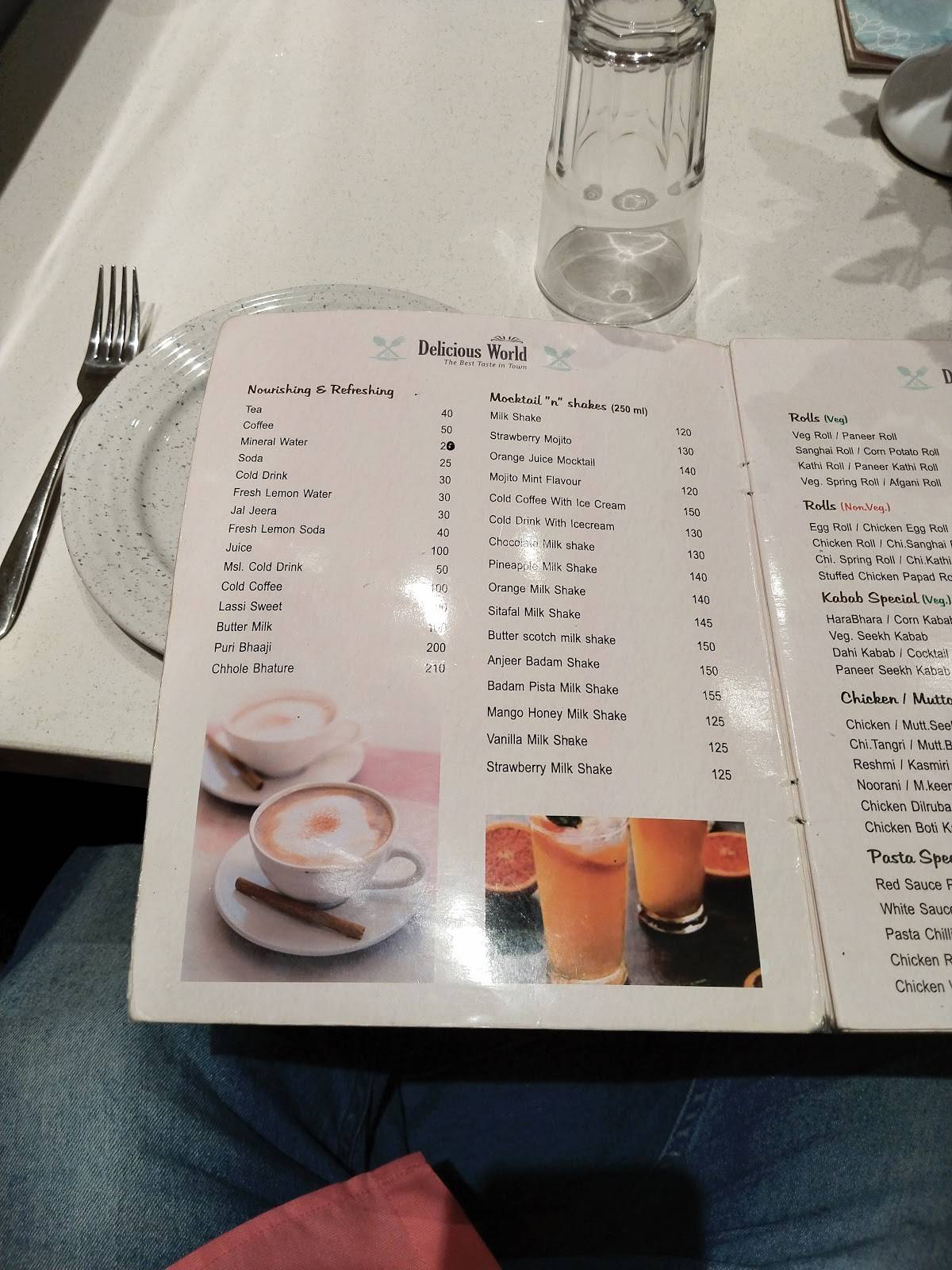 Delicious World menu