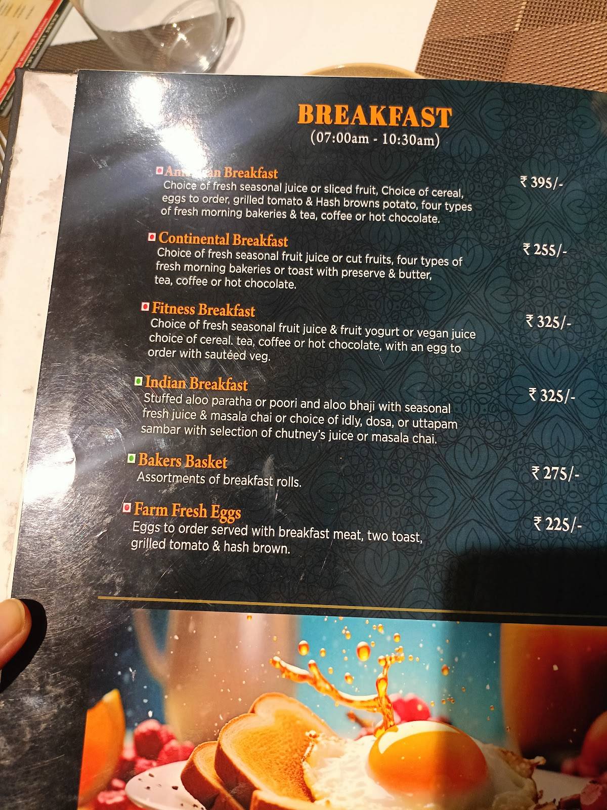 Desh Pardesh menu