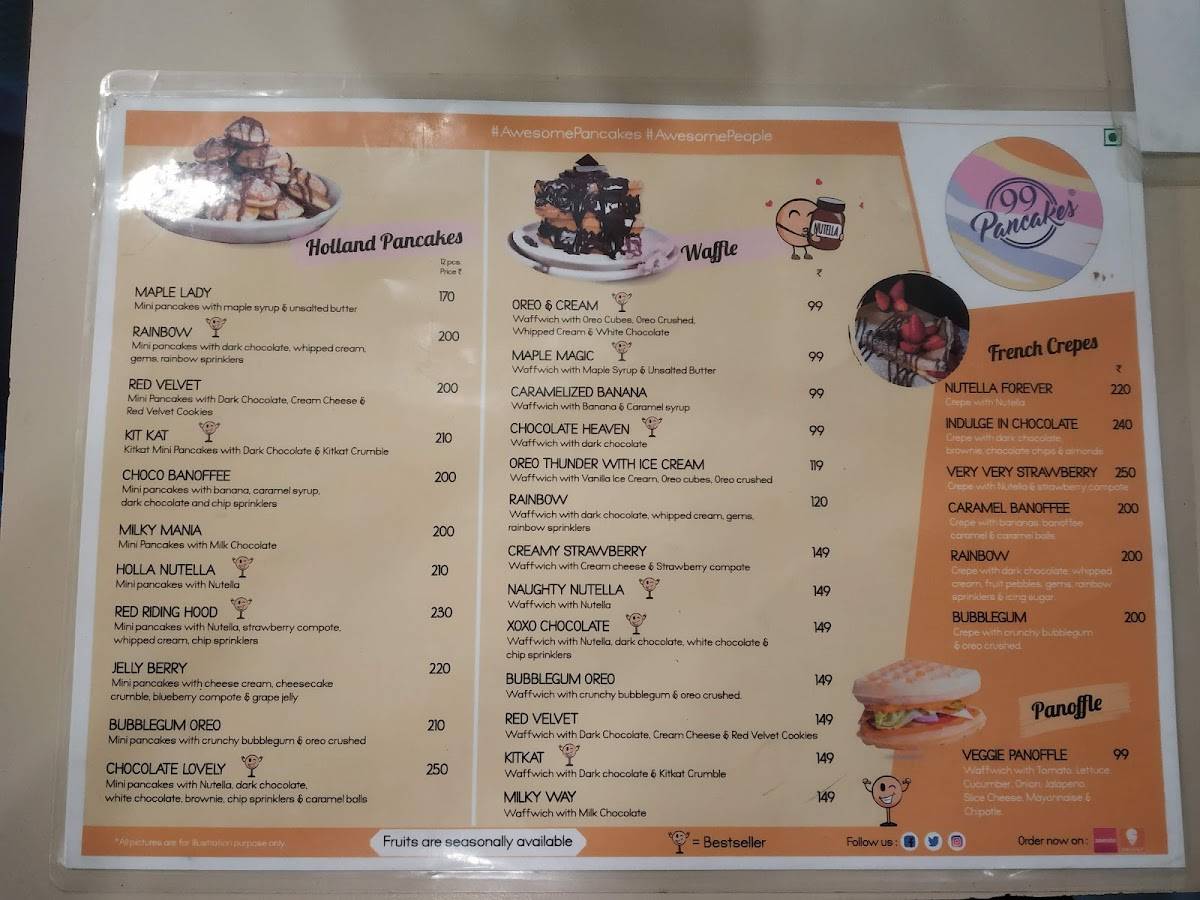 99 Pancakes in Jabalpur - Mini Pancakes, Waffles, Cakes, Pastries & more menu