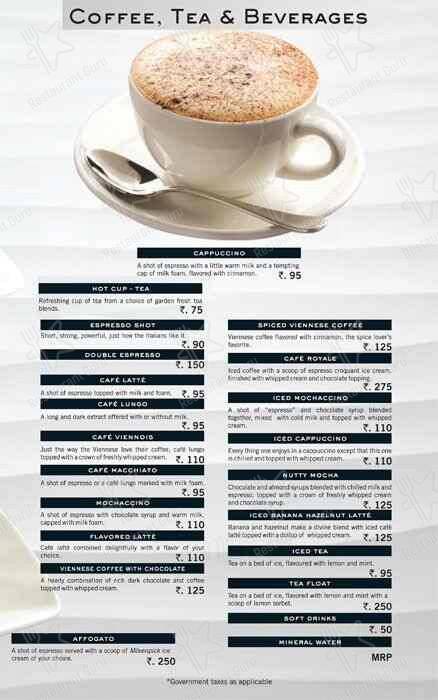 Mövenpick menu