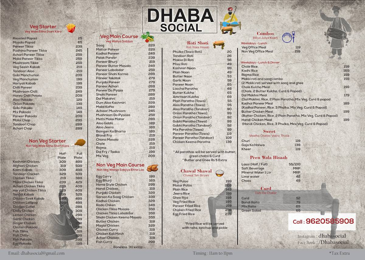 Dhaba Social menu