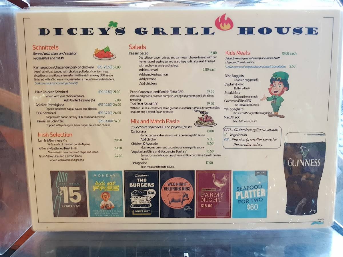 Menu at Dicey's Bar And Grill, West Gladstone