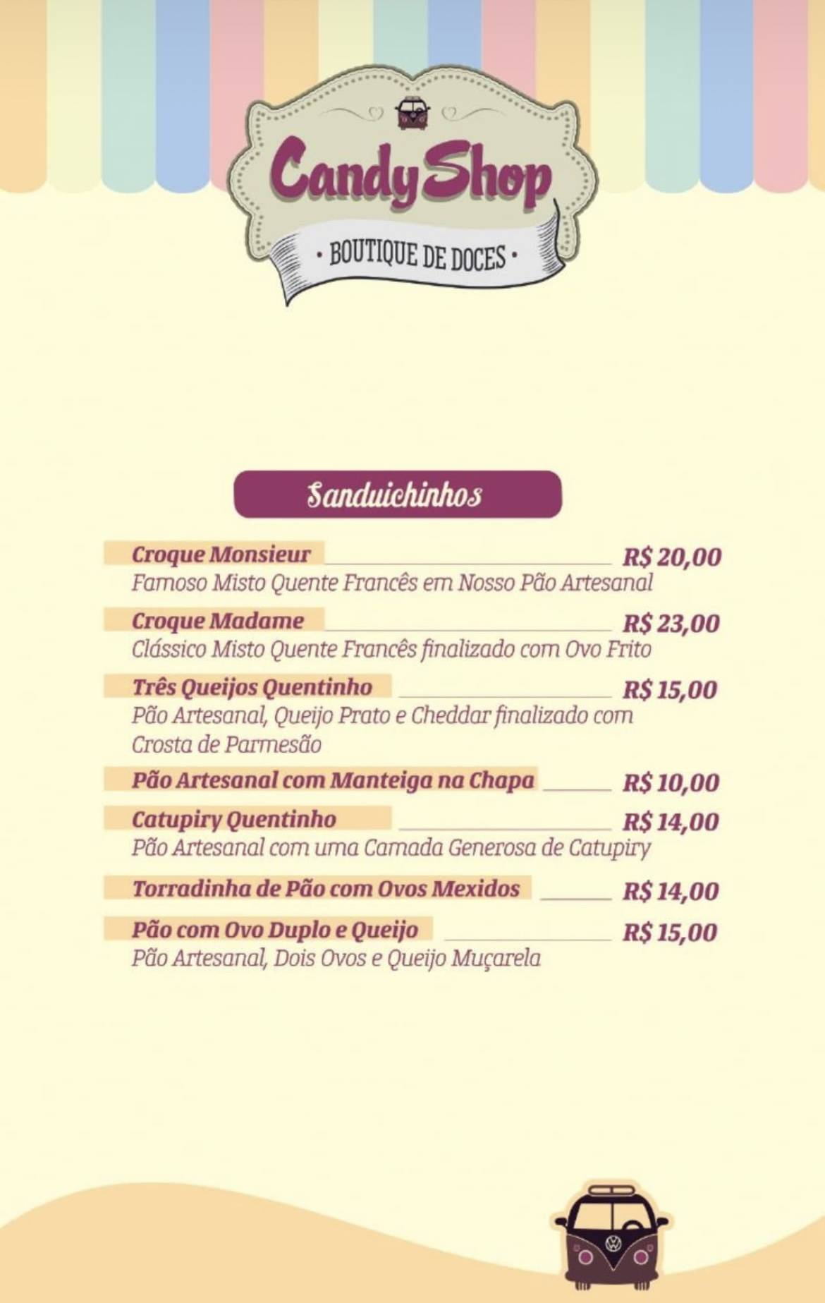 Doceria Kombinha Candy Shop cardápio