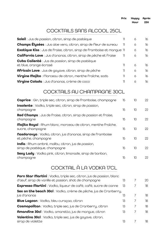 Menu de Dogstar