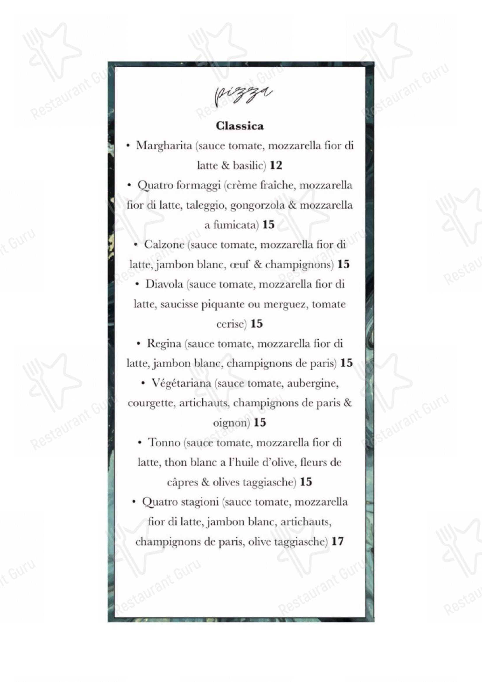 Menu pour Dogstar - Menu