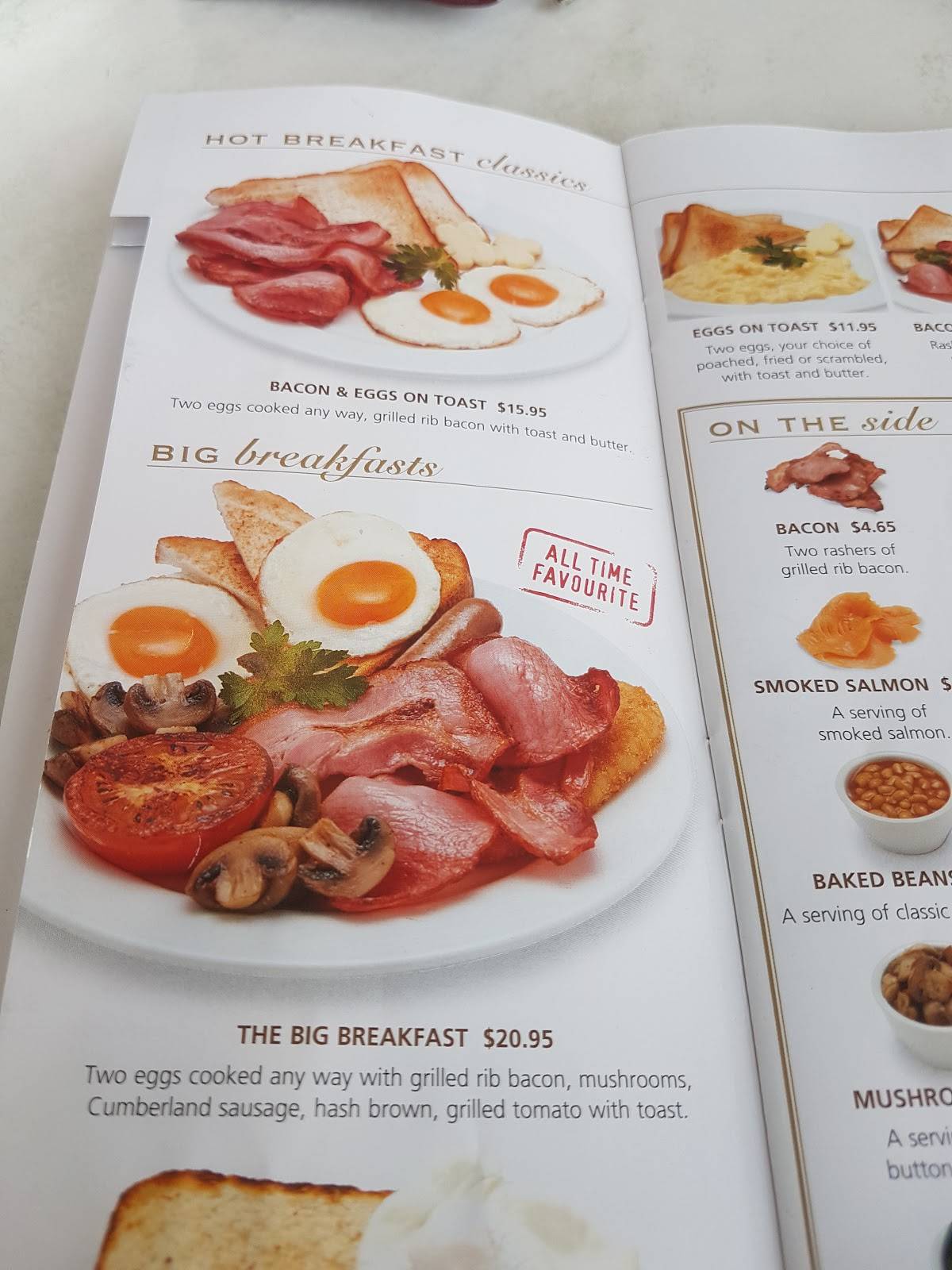 Menu at Dôme Café Bunbury Koombana Bay restaurant, Bunbury, 1/21