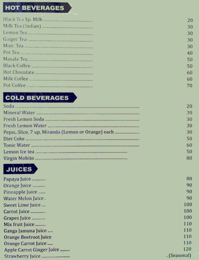 Dommat Beach Shack menu