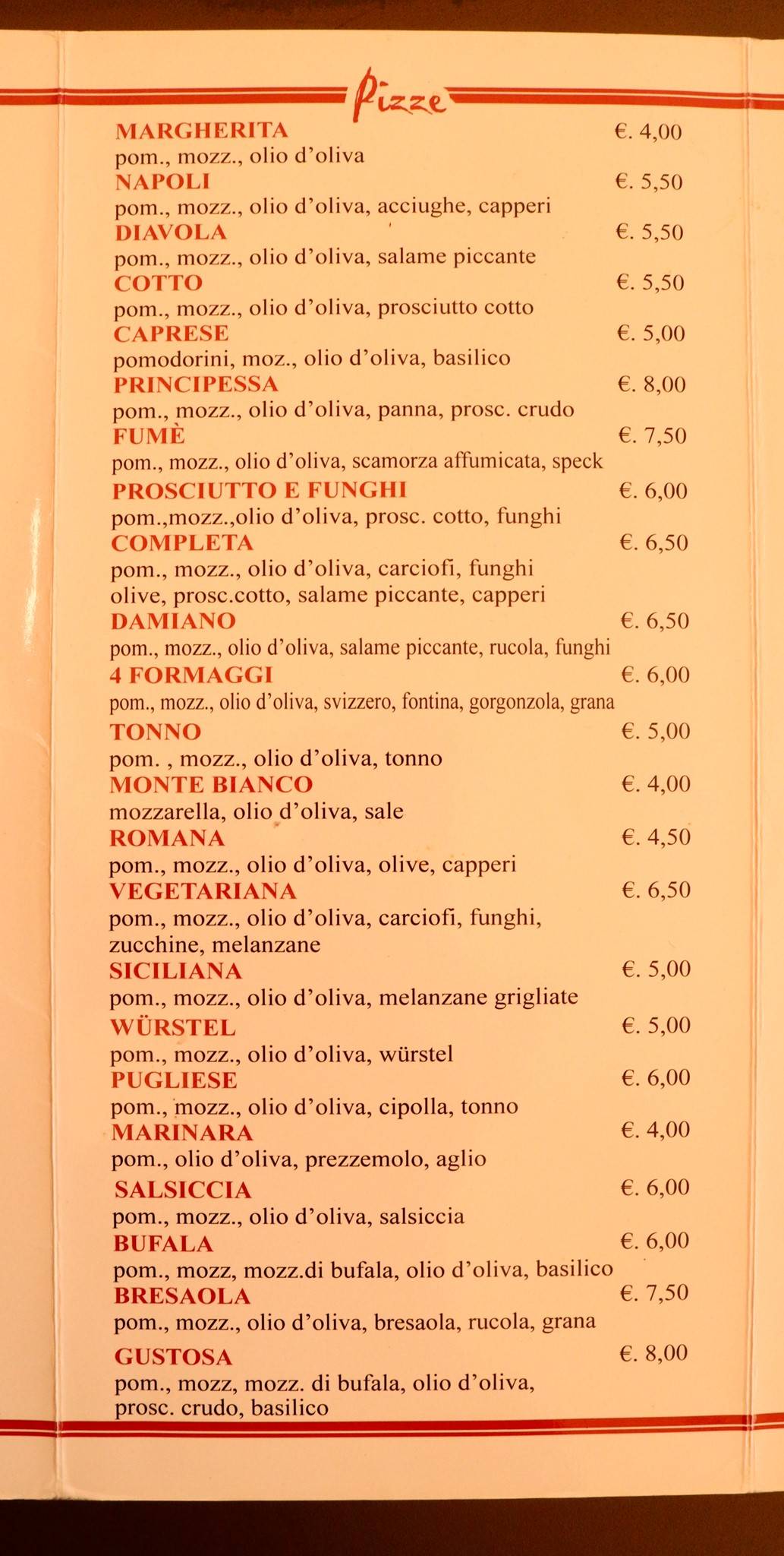 Menu di Doppio Gusto 