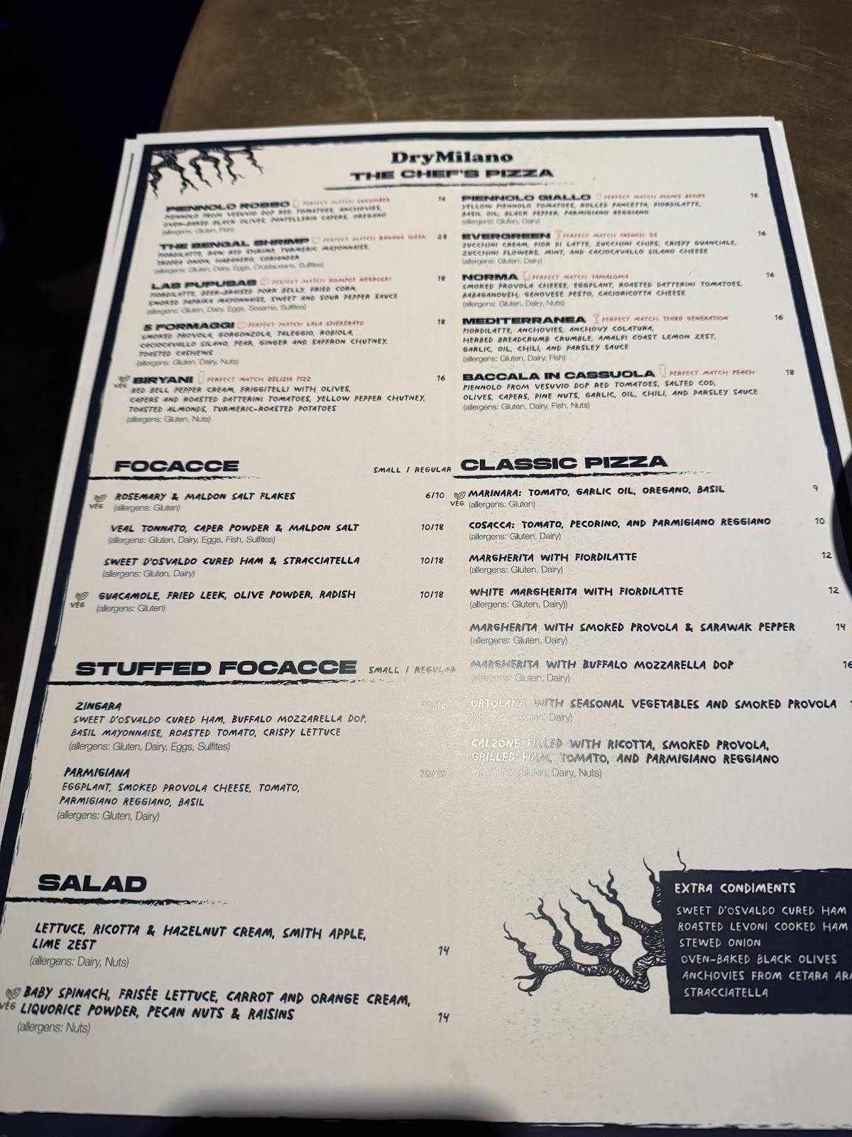 Menu di Dry Milano 