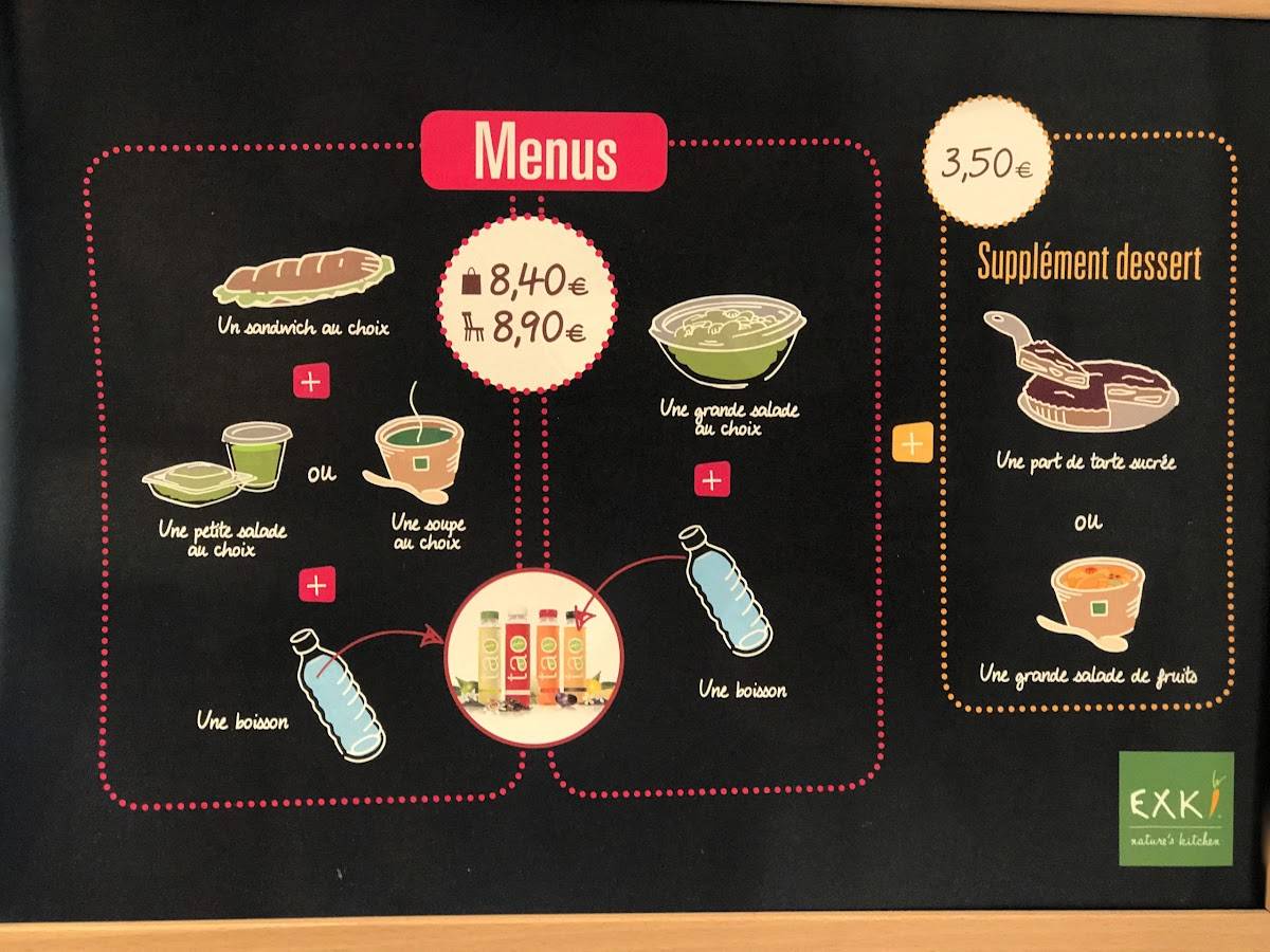 Menu de EXKi Montorgueil