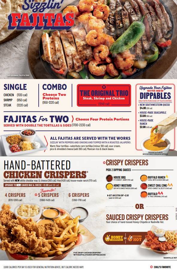 Menu de Chili's Grill & Bar
