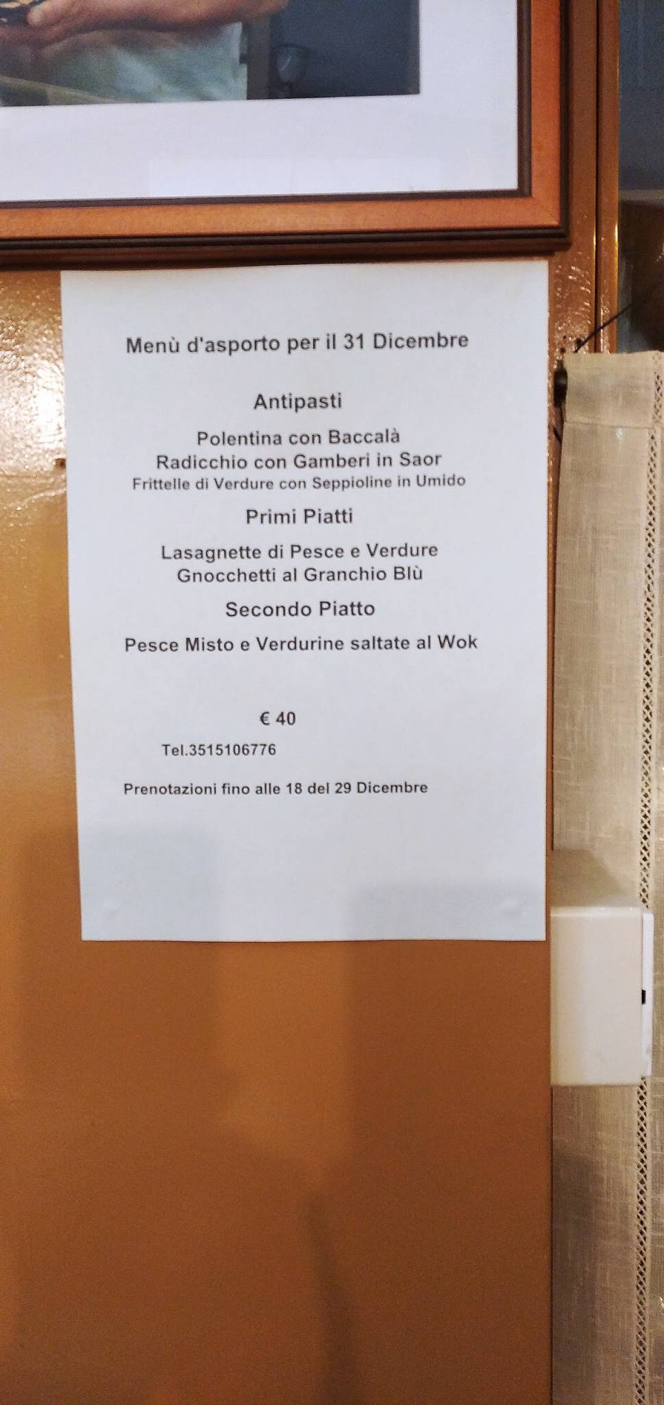 Menu di El BACARO Hosteria Cicchetteria di pesce da Ardino di Handraj Ardi 