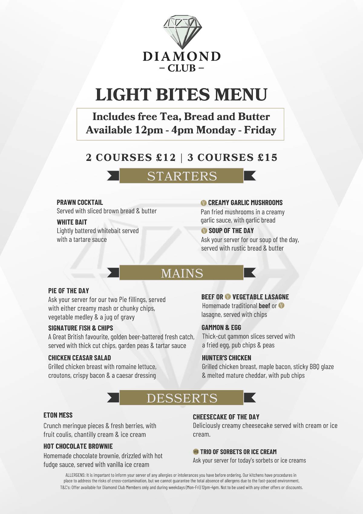 Menu at The Three Trees pub & bar, Emerson Valley