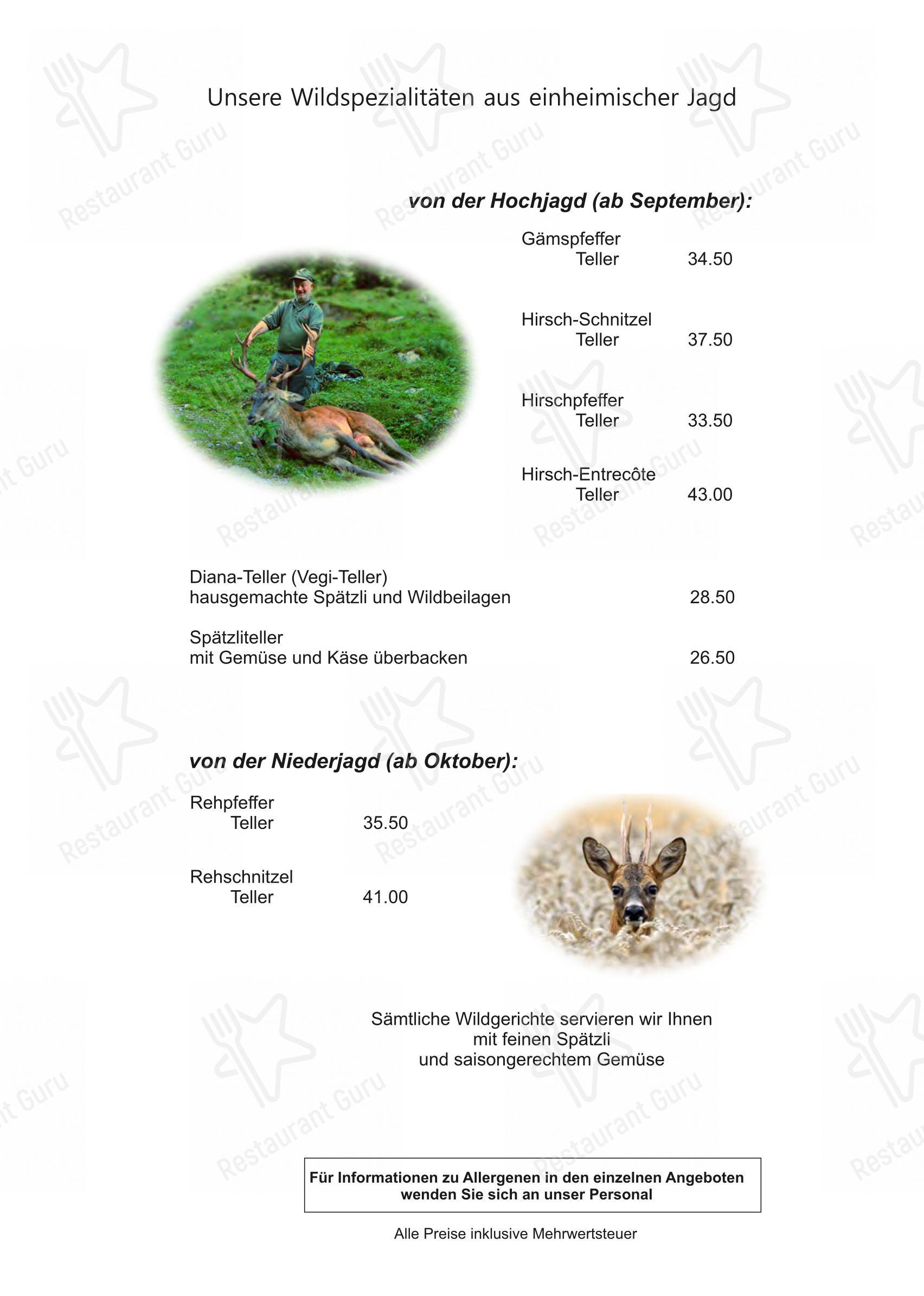 Lunch Menu per Restaurant Ende der Welt ristorante
