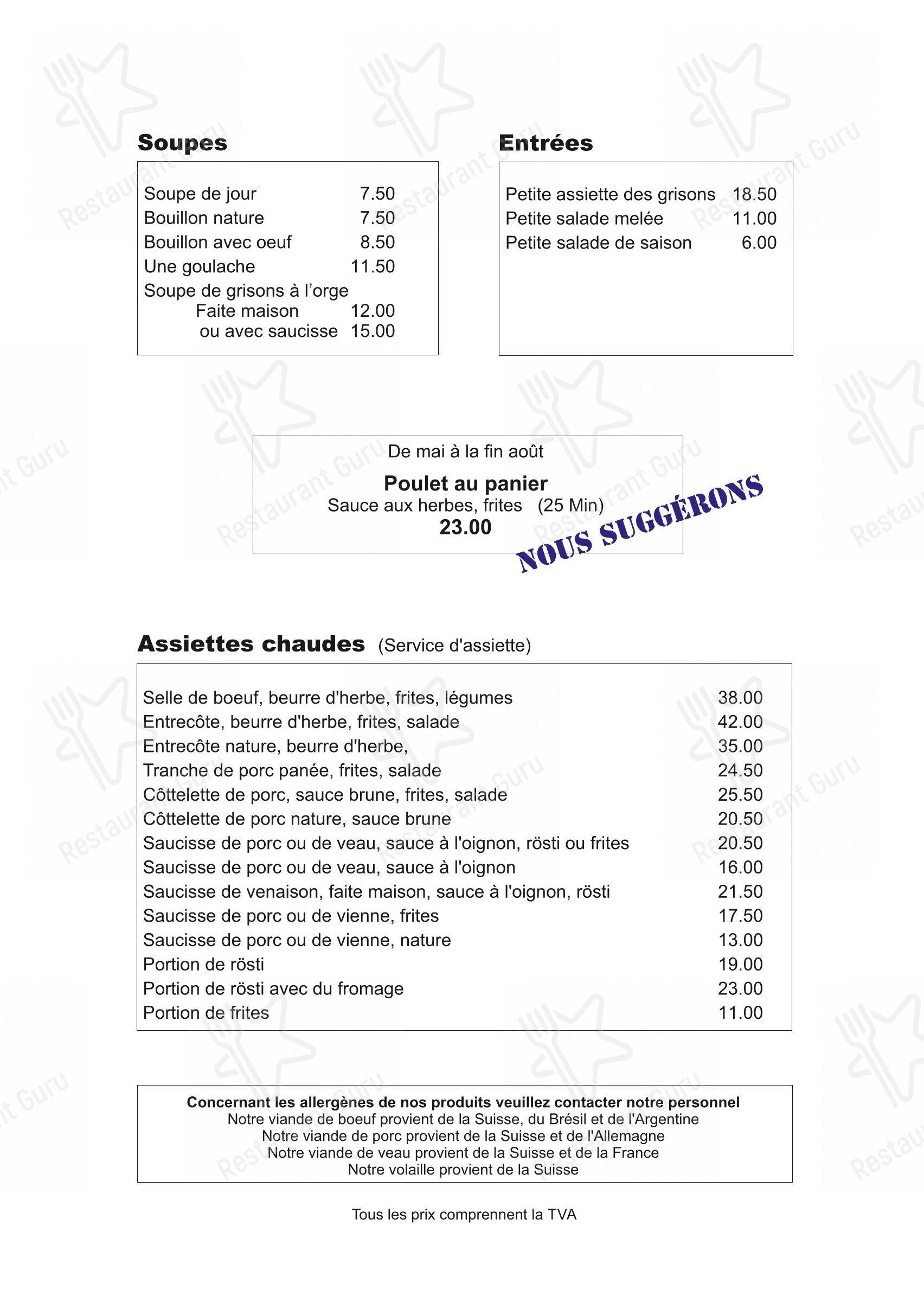 Restaurant Ende der Welt in Engelberg - Крафт меню
