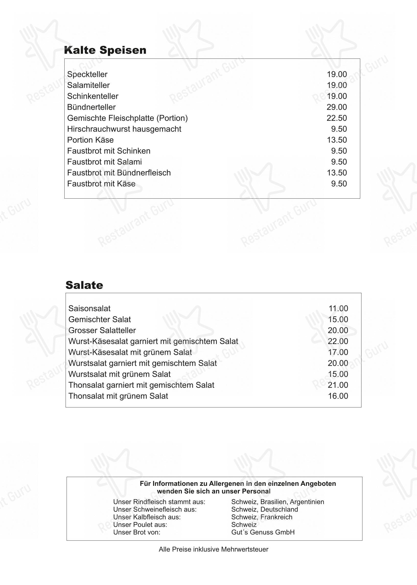 Menu bar per Restaurant Ende der Welt ristorante