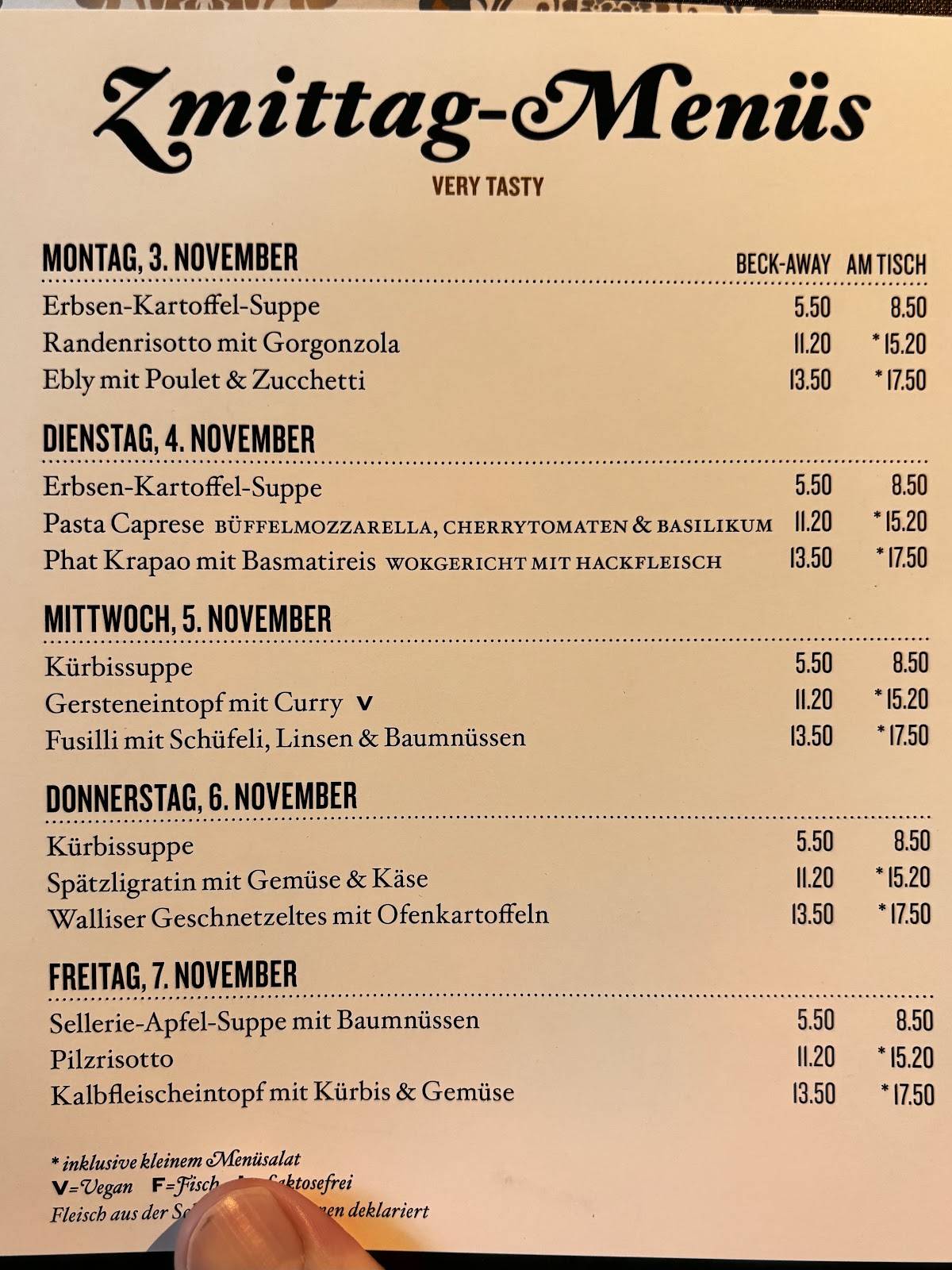 Menu di The Tea Room 